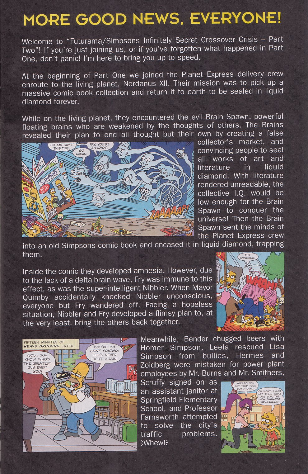 Read online The Futurama/Simpsons Infinitely Secret Crossover Crisis comic -  Issue #2 - 2