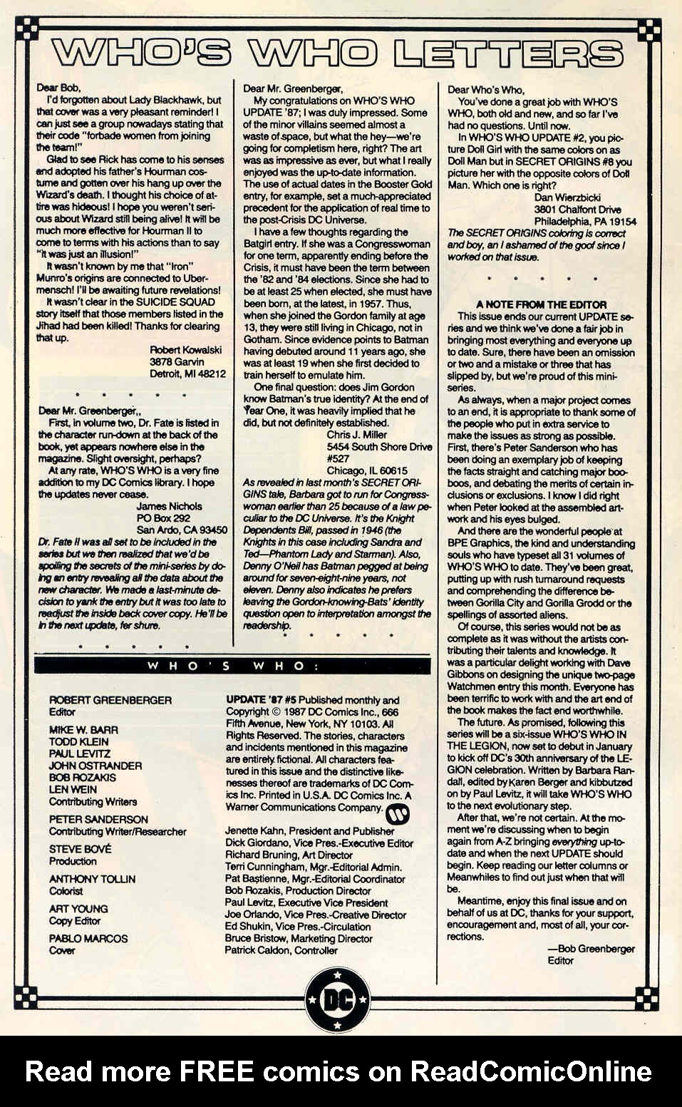 Read online Who's Who: Update '87 comic -  Issue #5 - 3