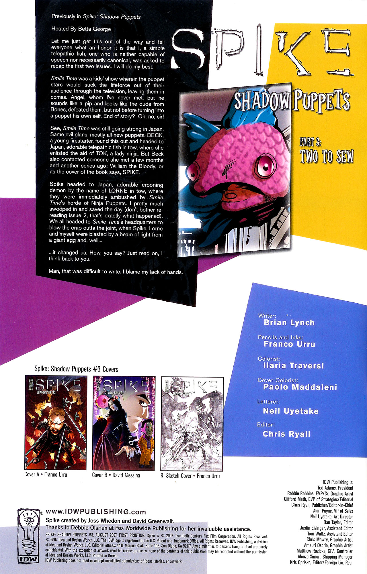 Read online Spike: Shadow Puppets comic -  Issue #3 - 2