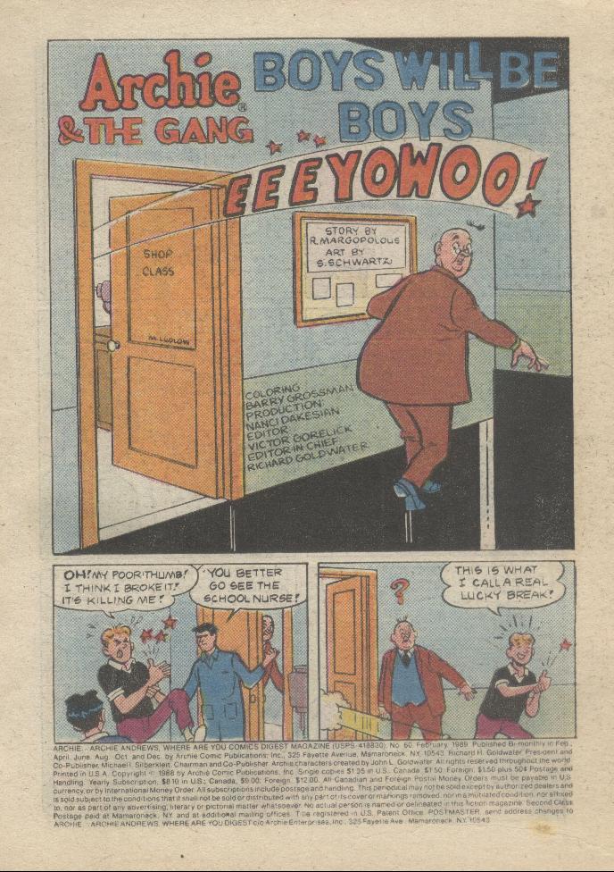 Read online Archie...Archie Andrews, Where Are You? Digest Magazine comic -  Issue #60 - 2