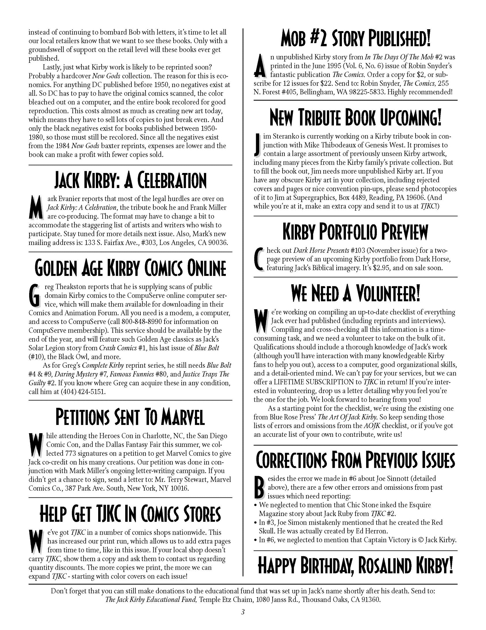 Read online The Jack Kirby Collector comic -  Issue #7 - 3