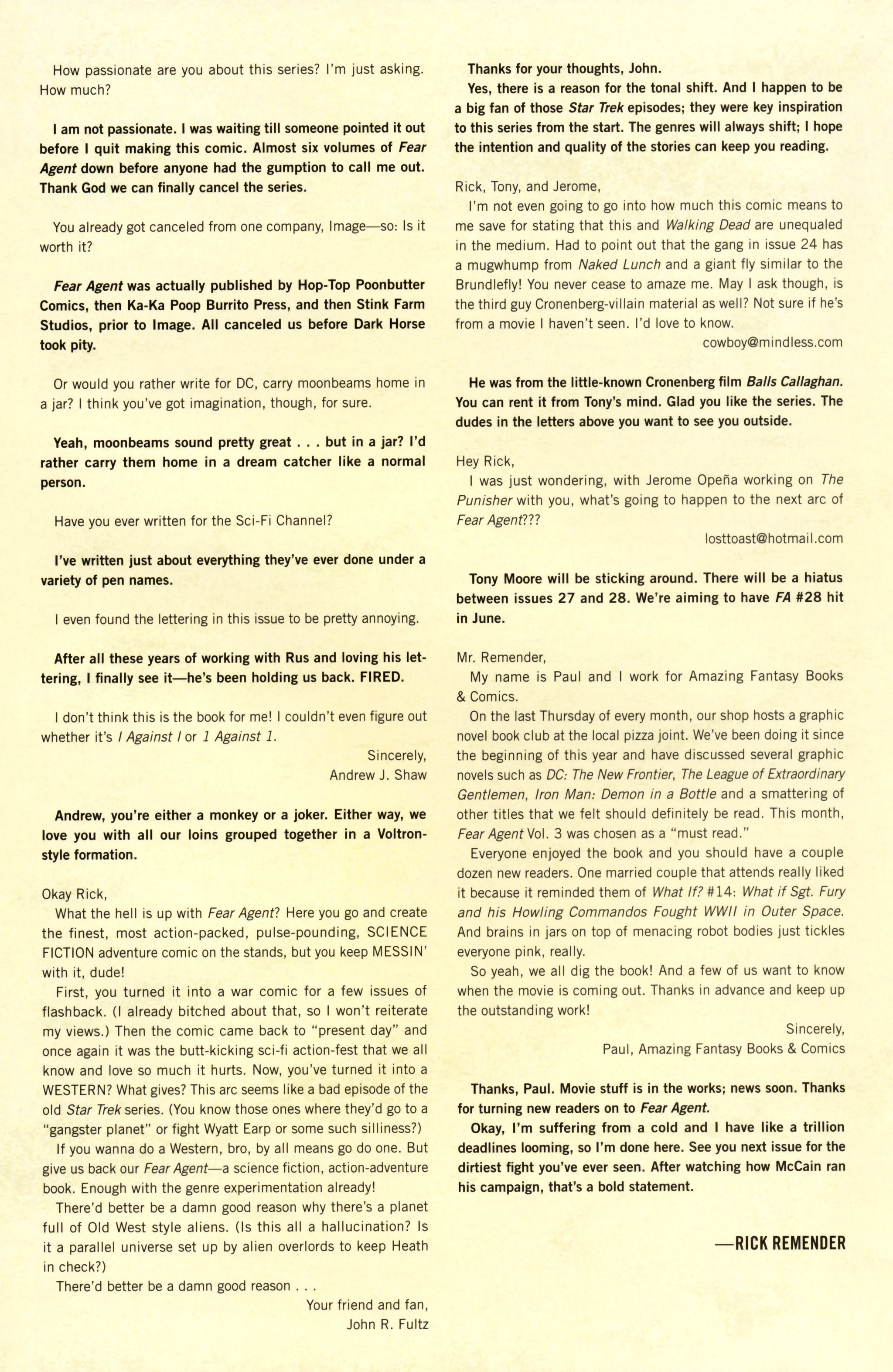 Read online Fear Agent comic -  Issue #25 - 20