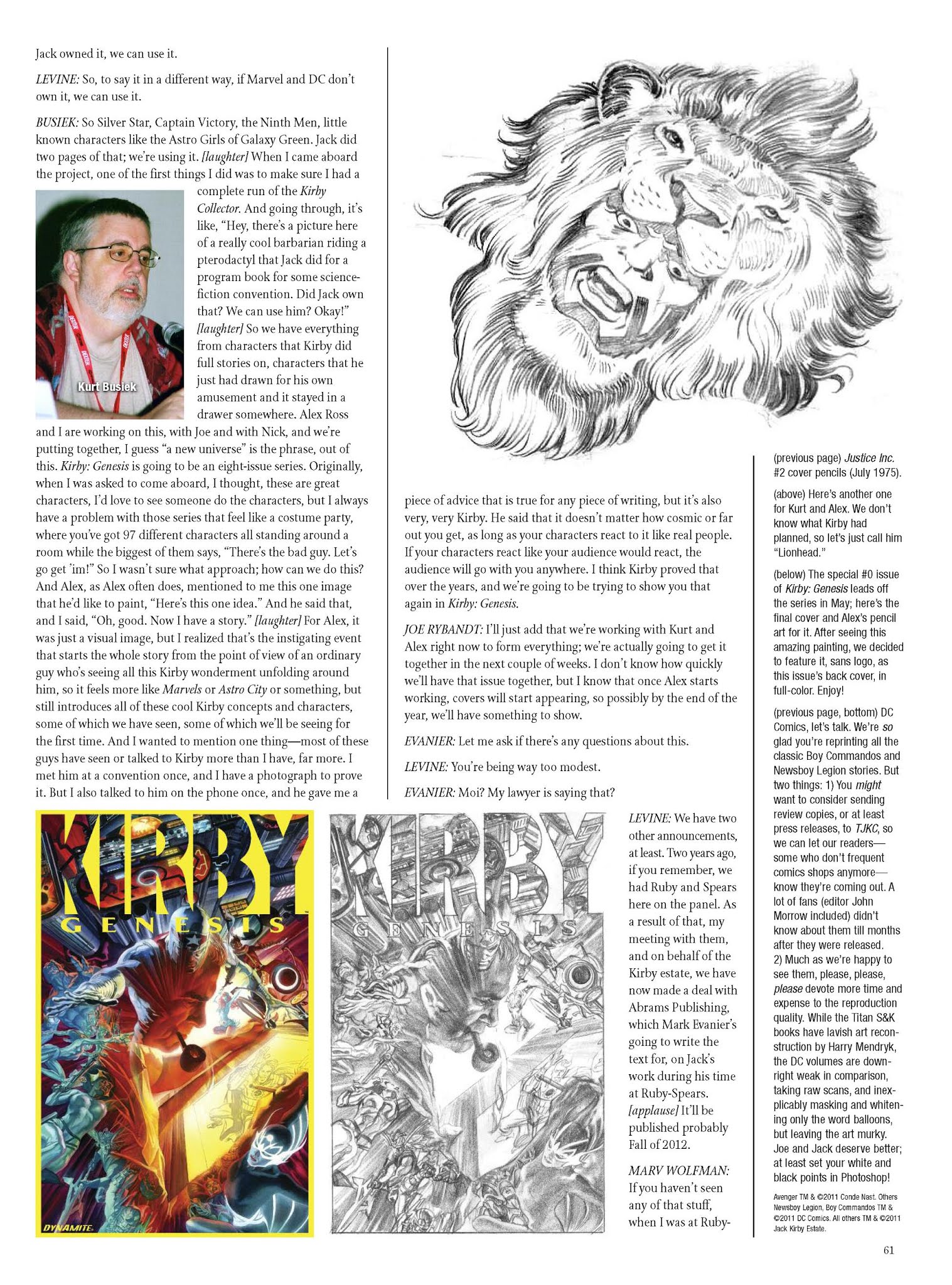 Read online The Jack Kirby Collector comic -  Issue #56 - 59