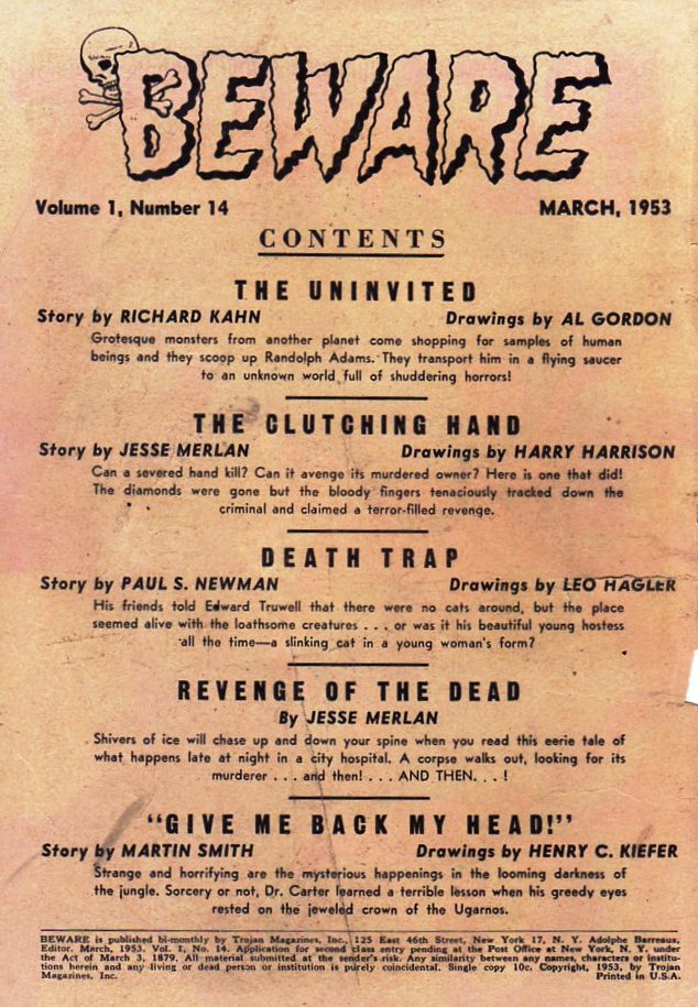 Read online Beware comic -  Issue #14 - 2