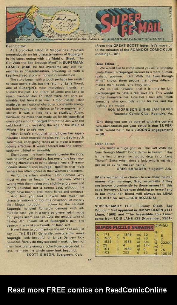 Read online The Superman Family comic -  Issue #171 - 64