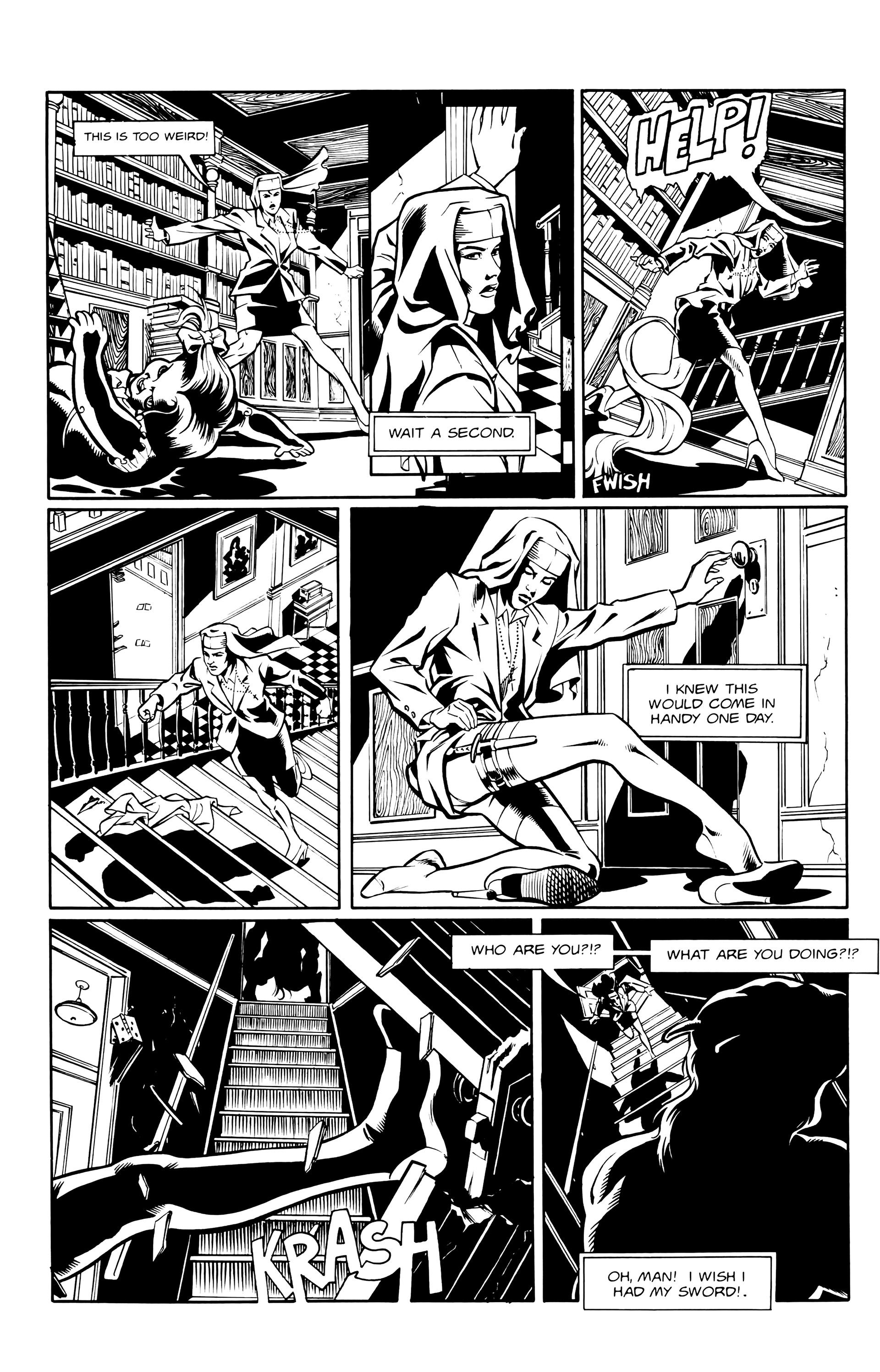 Read online Warrior Nun: Black & White comic -  Issue #7 - 9