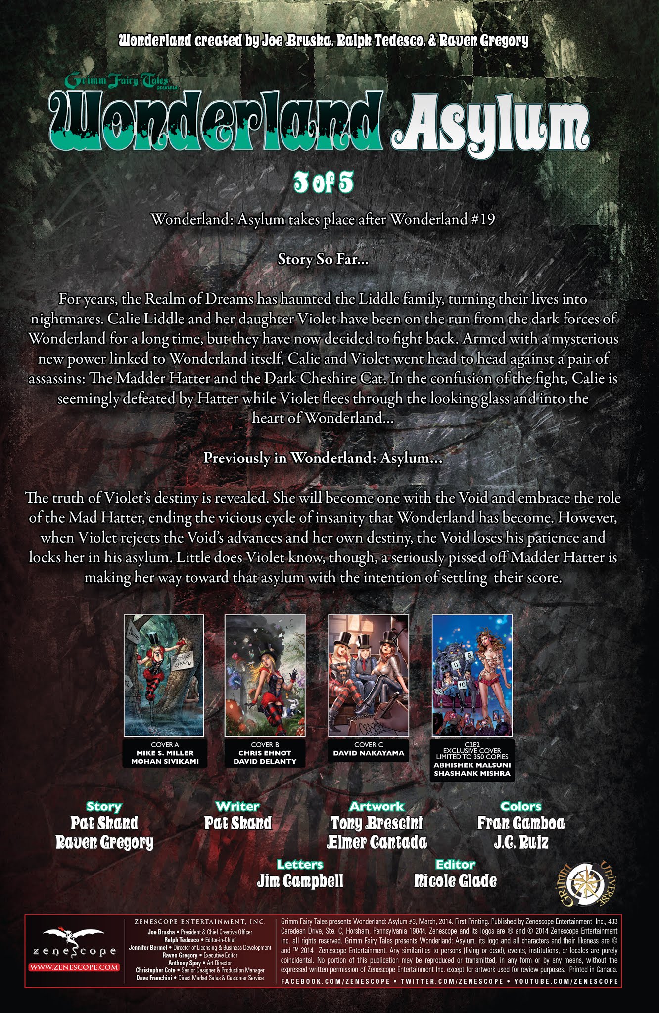 Read online Grimm Fairy Tales presents Wonderland: Asylum comic -  Issue #3 - 2