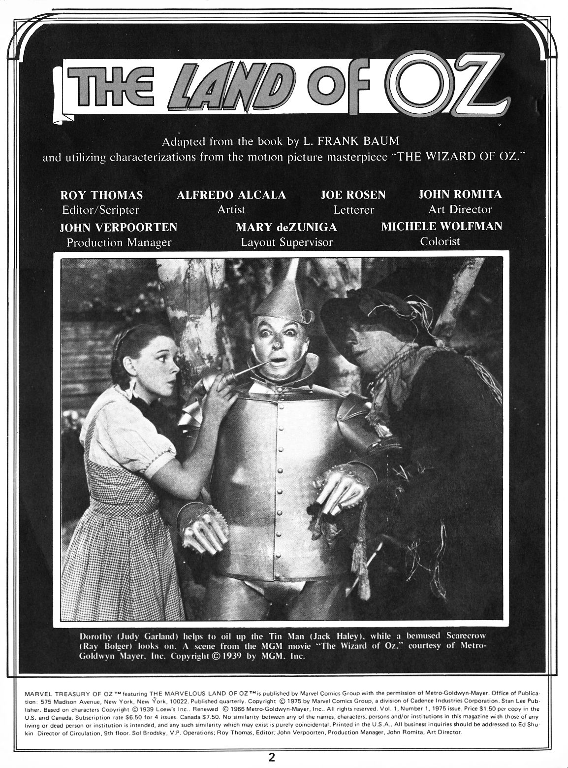 Read online Marvel Treasury of Oz comic -  Issue #1 - 2