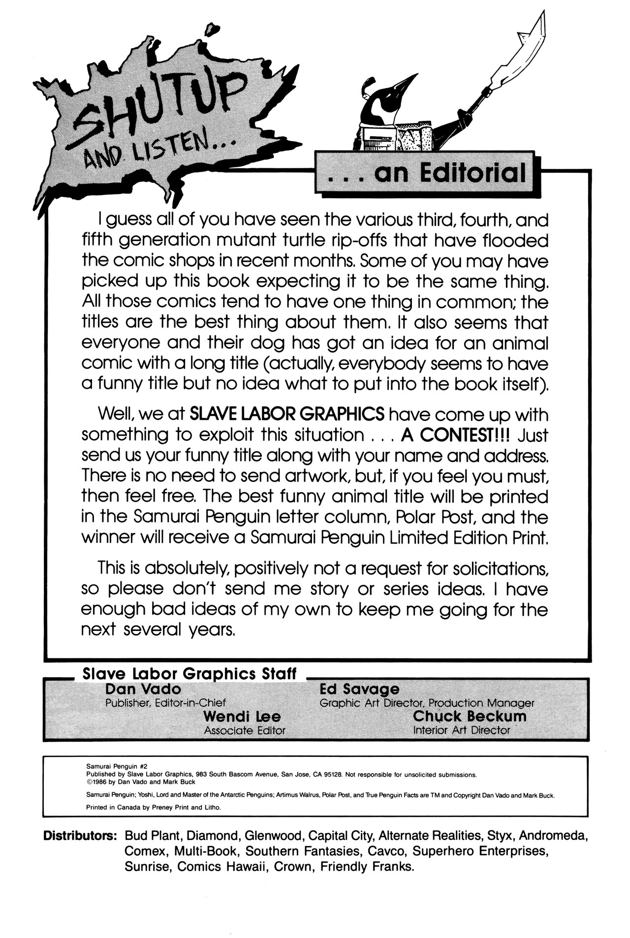 Read online Samurai Penguin comic -  Issue #2 - 2