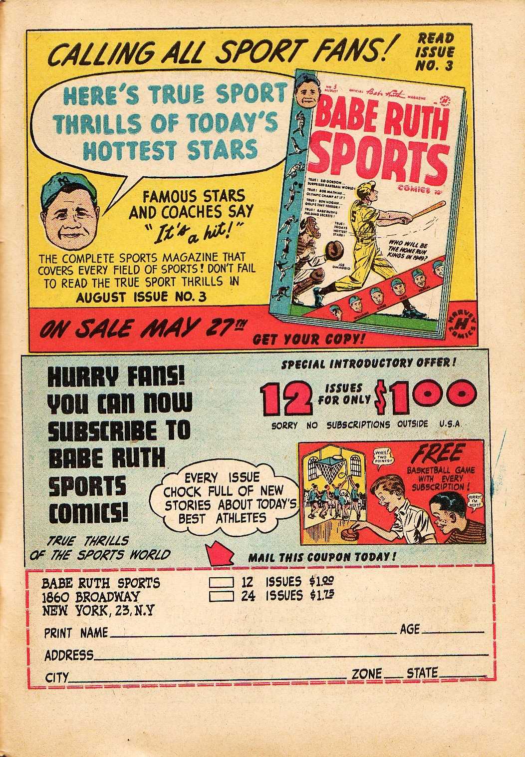 Read online Babe Ruth Sports Comics comic -  Issue #2 - 46