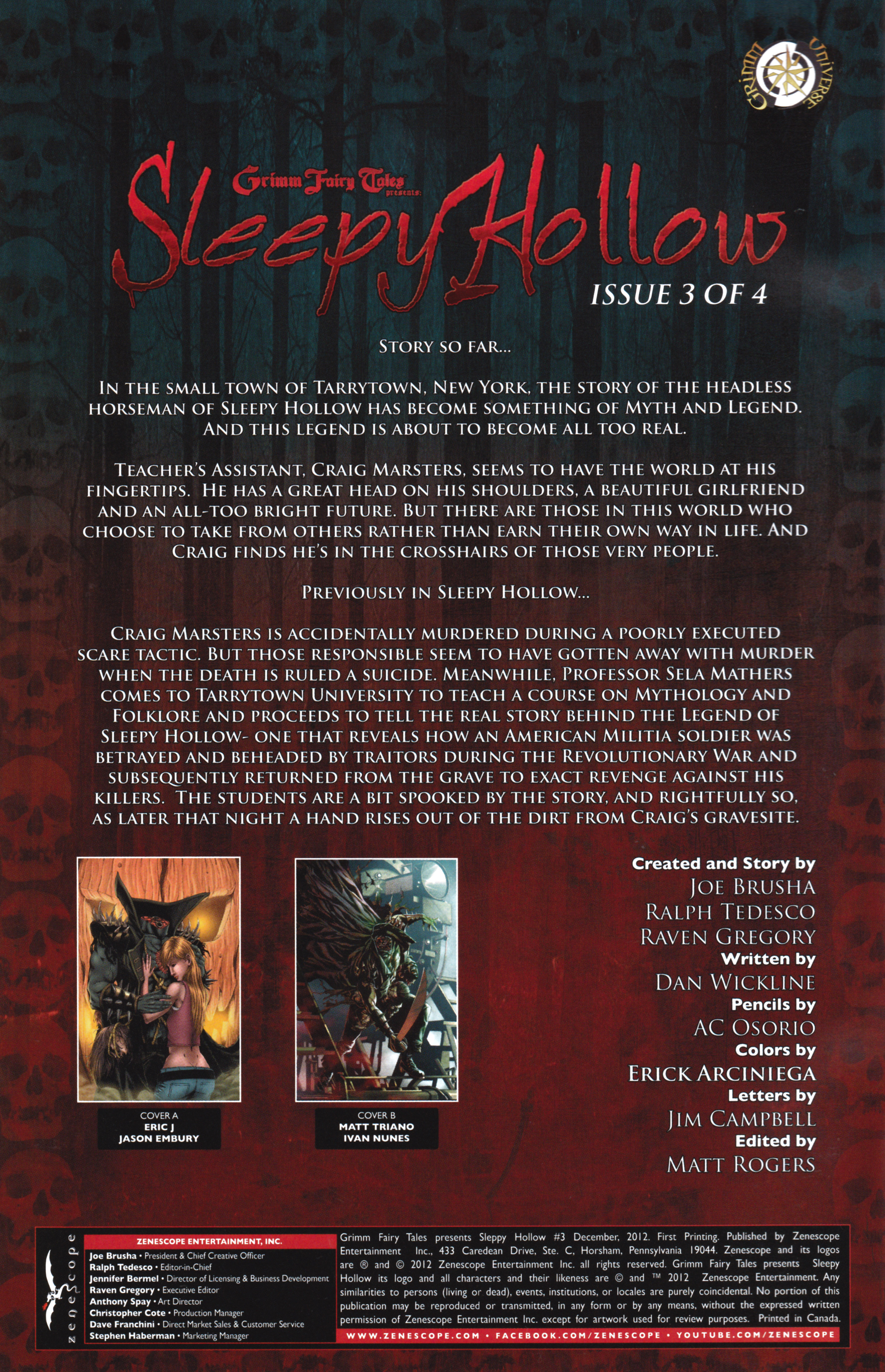 Read online Grimm Fairy Tales presents Sleepy Hollow comic -  Issue #3 - 2