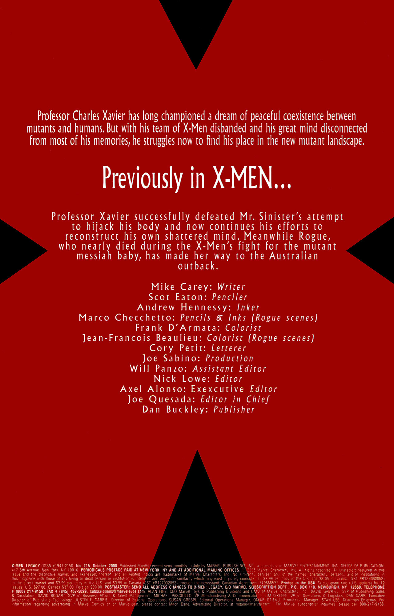 Read online X-Men Legacy (2008) comic -  Issue #215 - 2