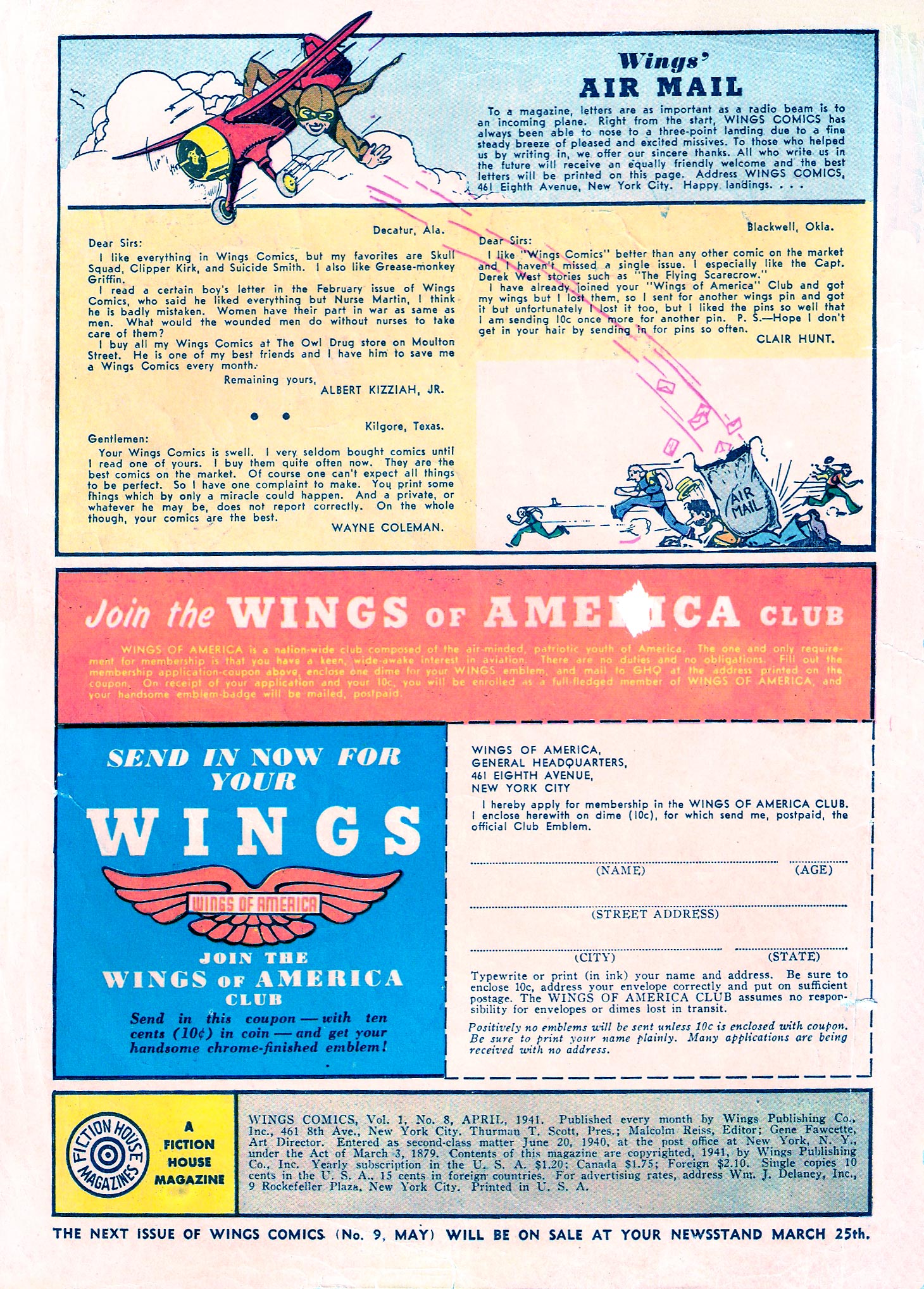 Read online Wings Comics comic -  Issue #9 - 2