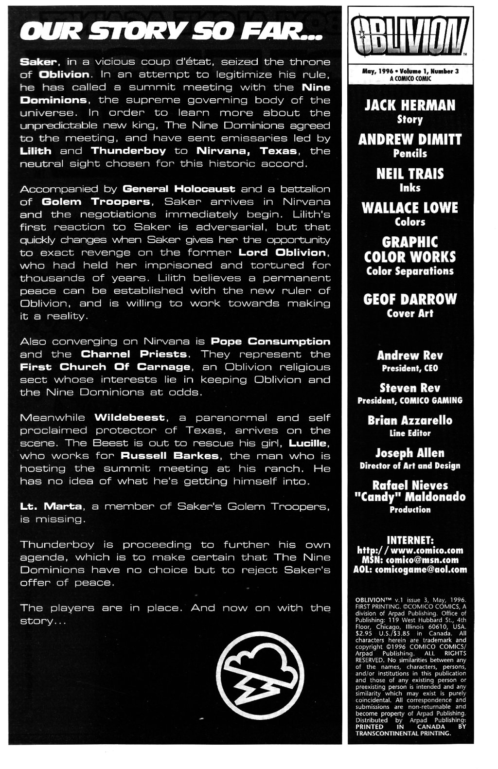 Read online Oblivion (1995) comic -  Issue #3 - 2