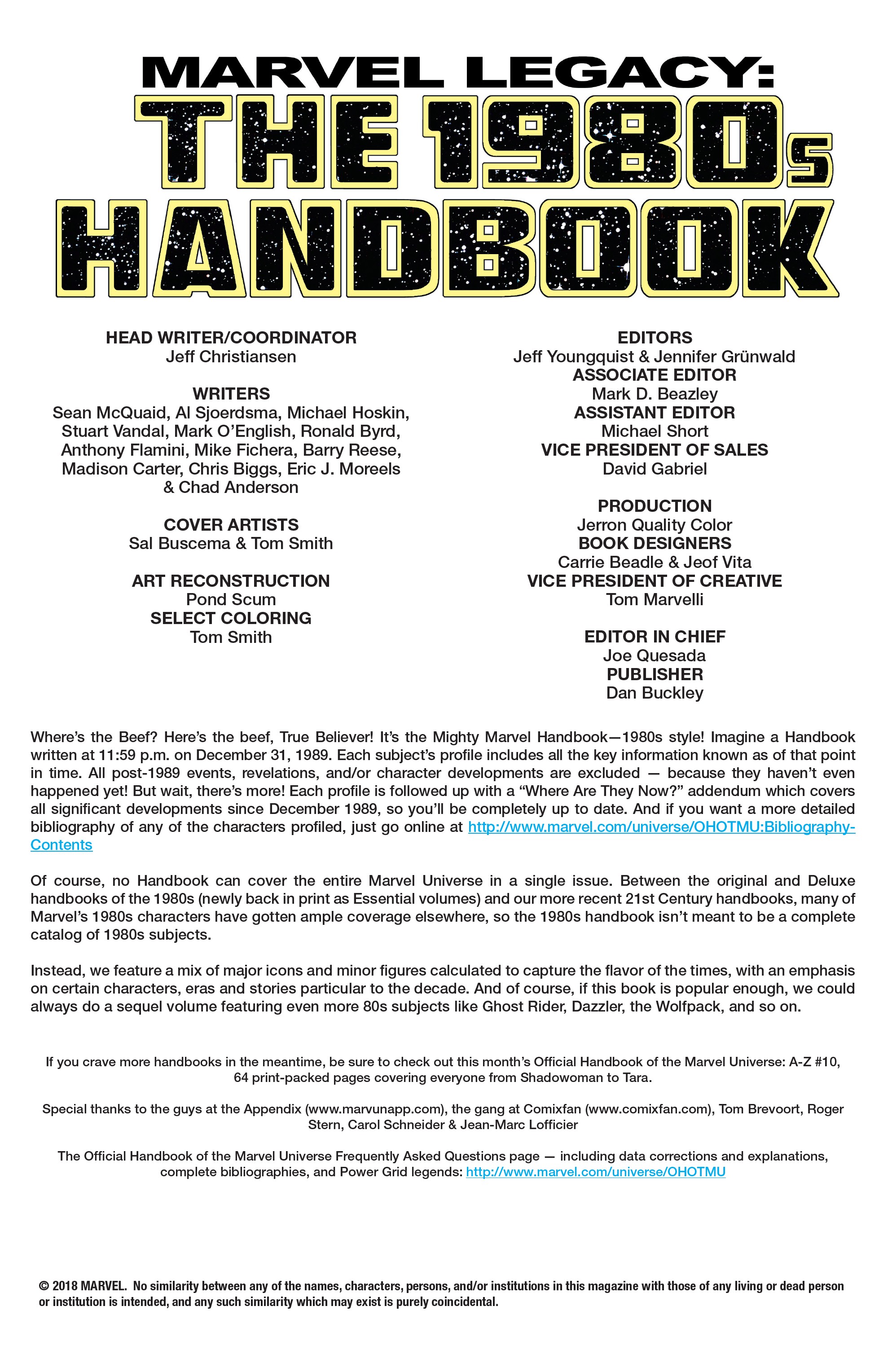 Read online Marvel Legacy:  The 1980's Handbook comic -  Issue # Full - 2