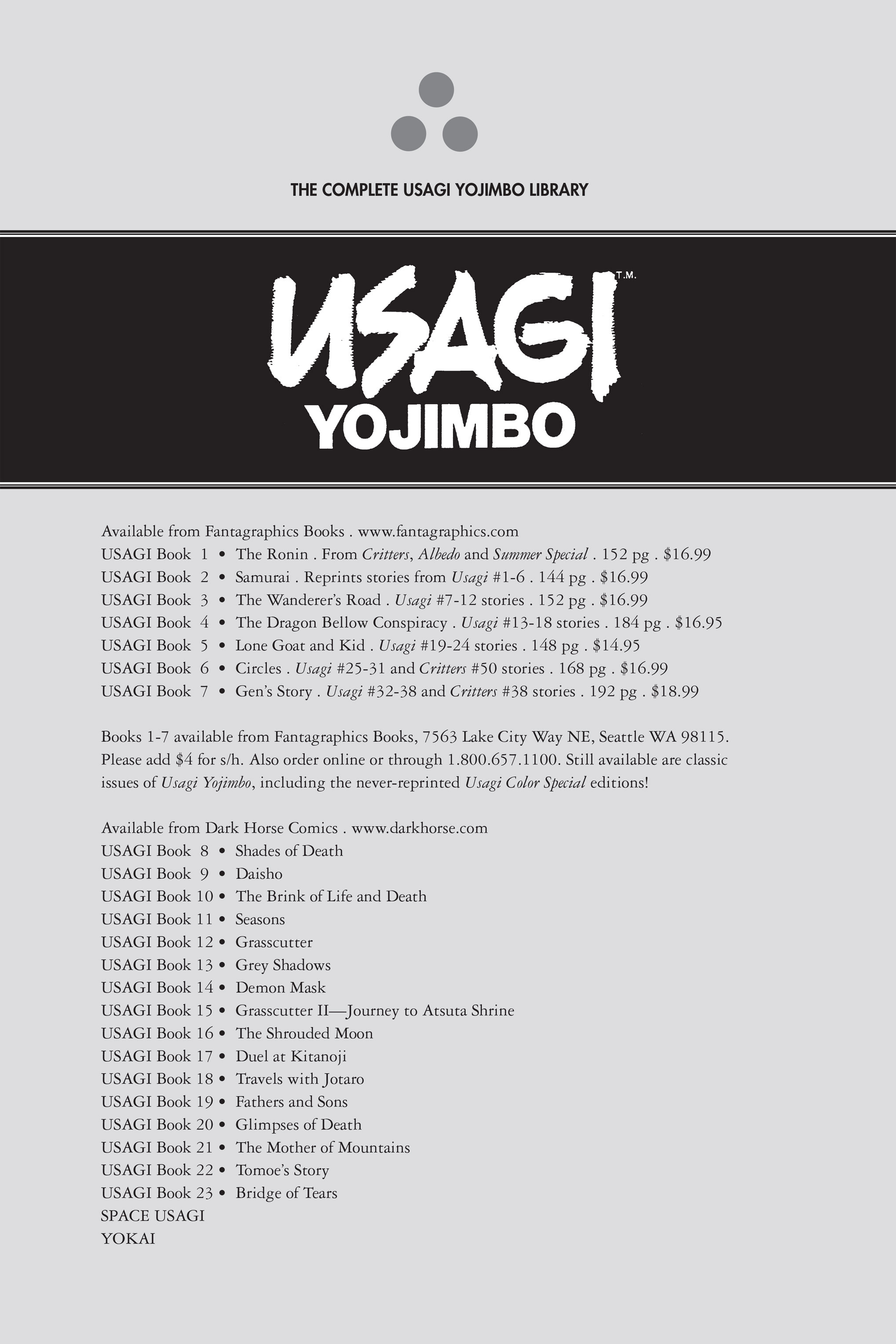 Read online Usagi Yojimbo (1987) comic -  Issue # _TPB 1 - 142