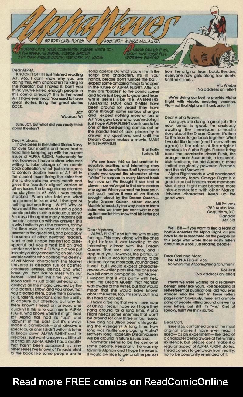 Read online Alpha Flight (1983) comic -  Issue #70 - 28