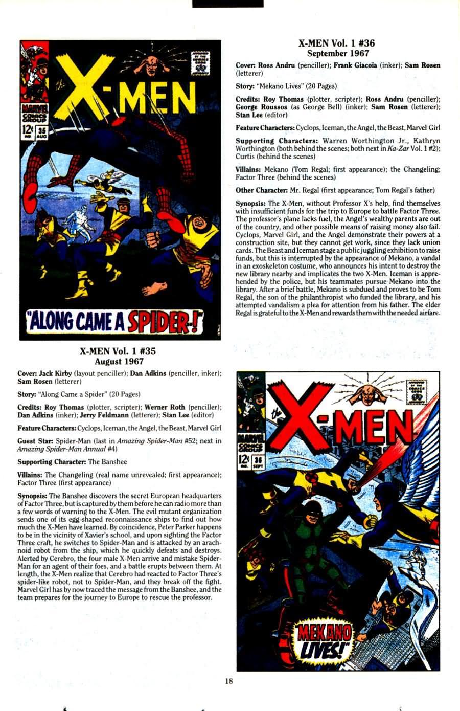 Read online The Official Marvel Index To The X-Men (1994) comic -  Issue #1 - 20