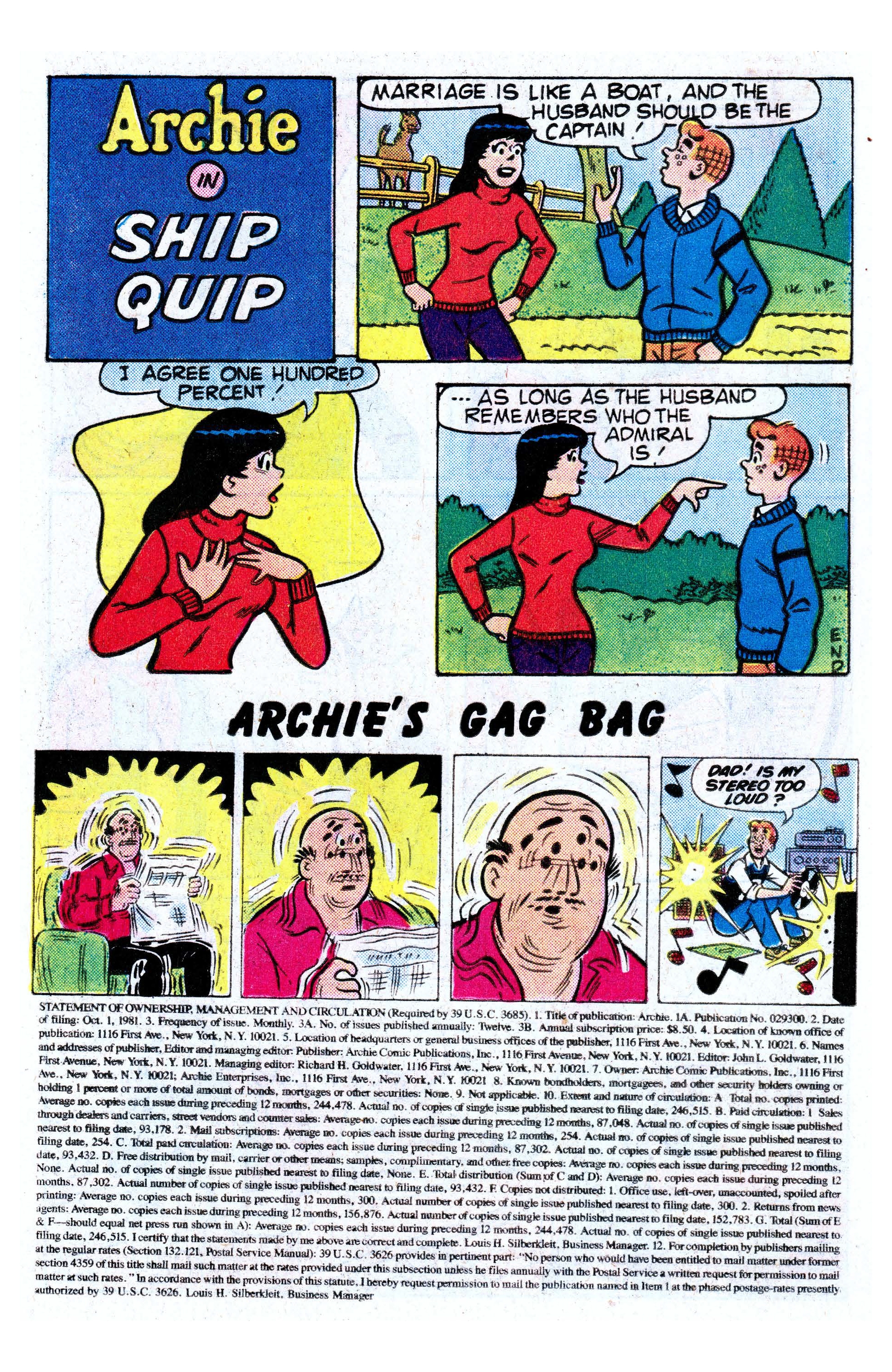 Read online Archie (1960) comic -  Issue #315 - 15