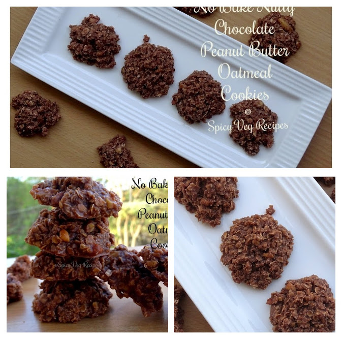 No-Bake-Nutty-chocolate,-peanut-butter- oatmeal-Cookies-veg-spicy-recipes