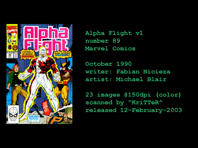 Read online Alpha Flight (1983) comic -  Issue #89 - 1