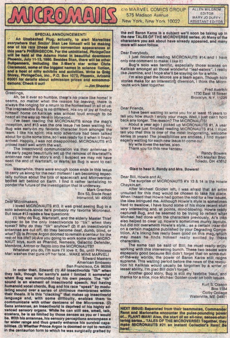 Read online Micronauts (1979) comic -  Issue #20 - 19