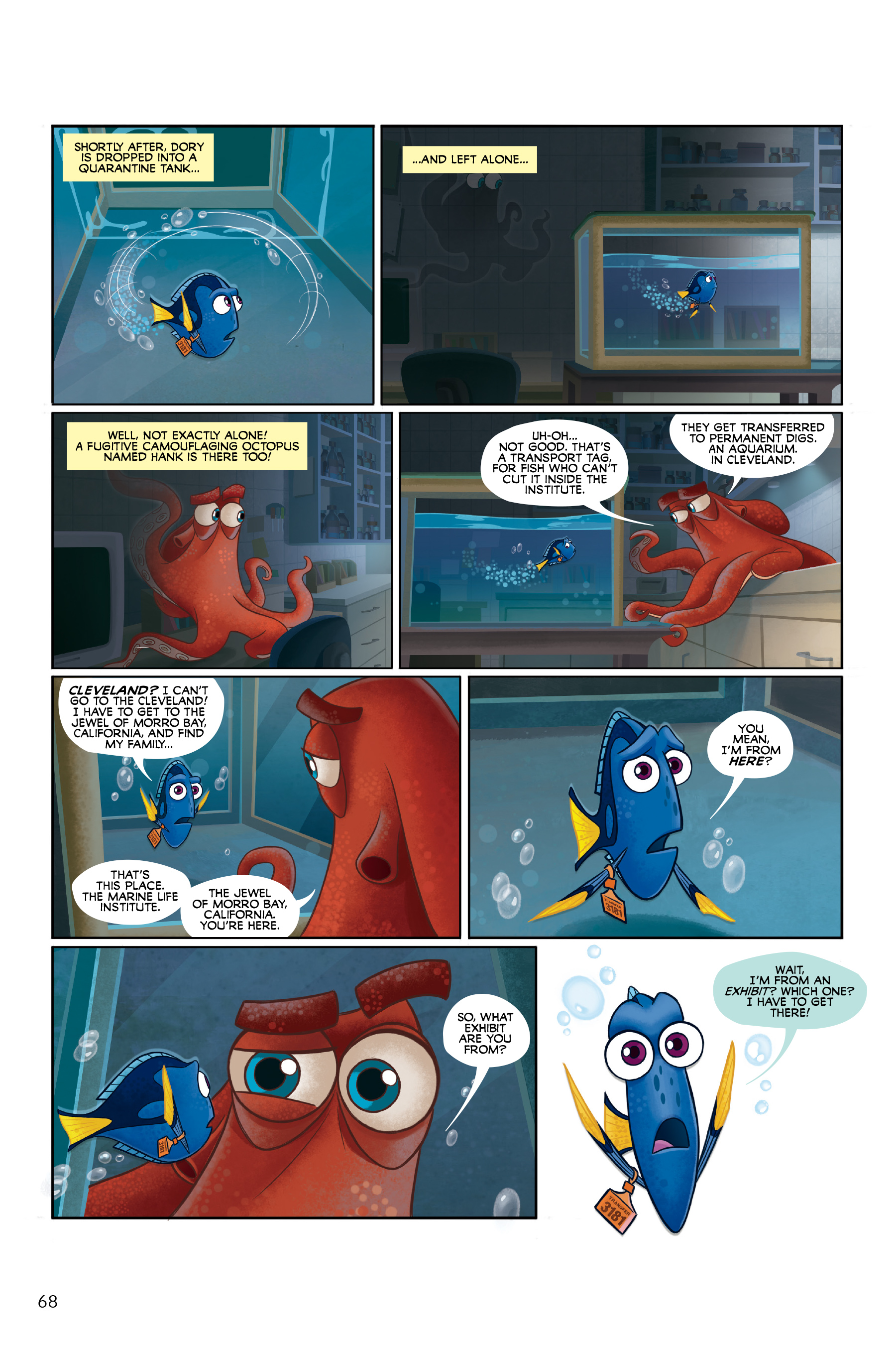 Read online Disney/PIXAR Finding Nemo and Finding Dory: The Story of the Movies in Comics comic -  Issue # TPB - 68