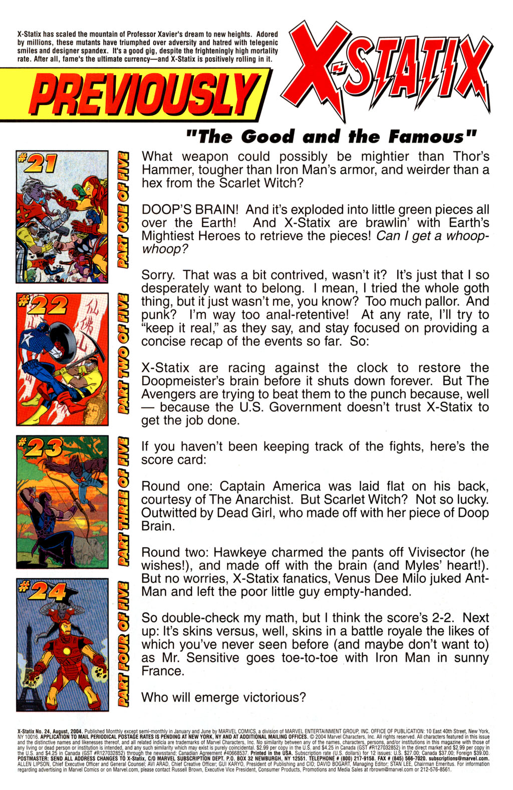 Read online X-Statix comic -  Issue #24 - 2
