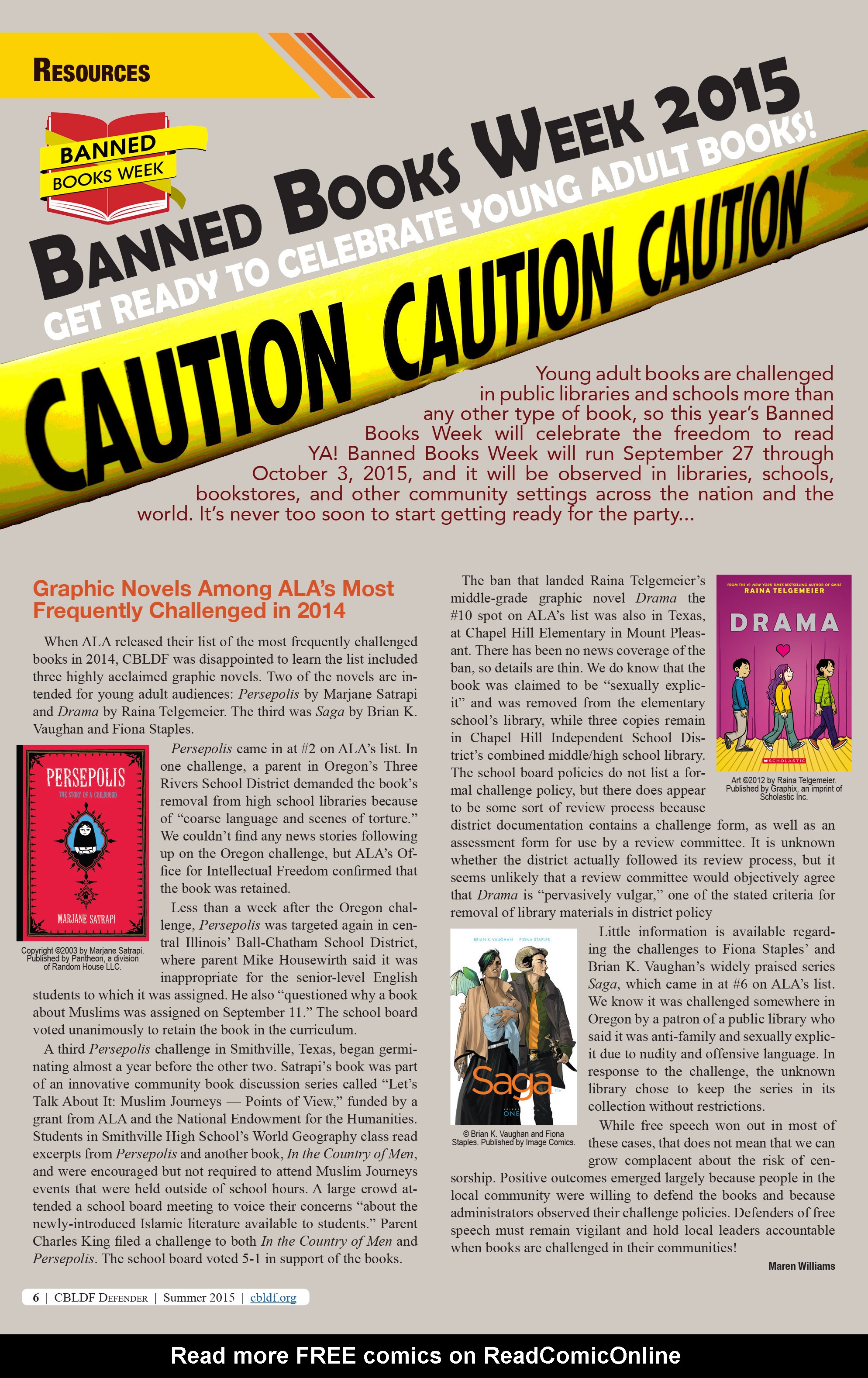 Read online CBLDF Defender comic -  Issue #2 - 6