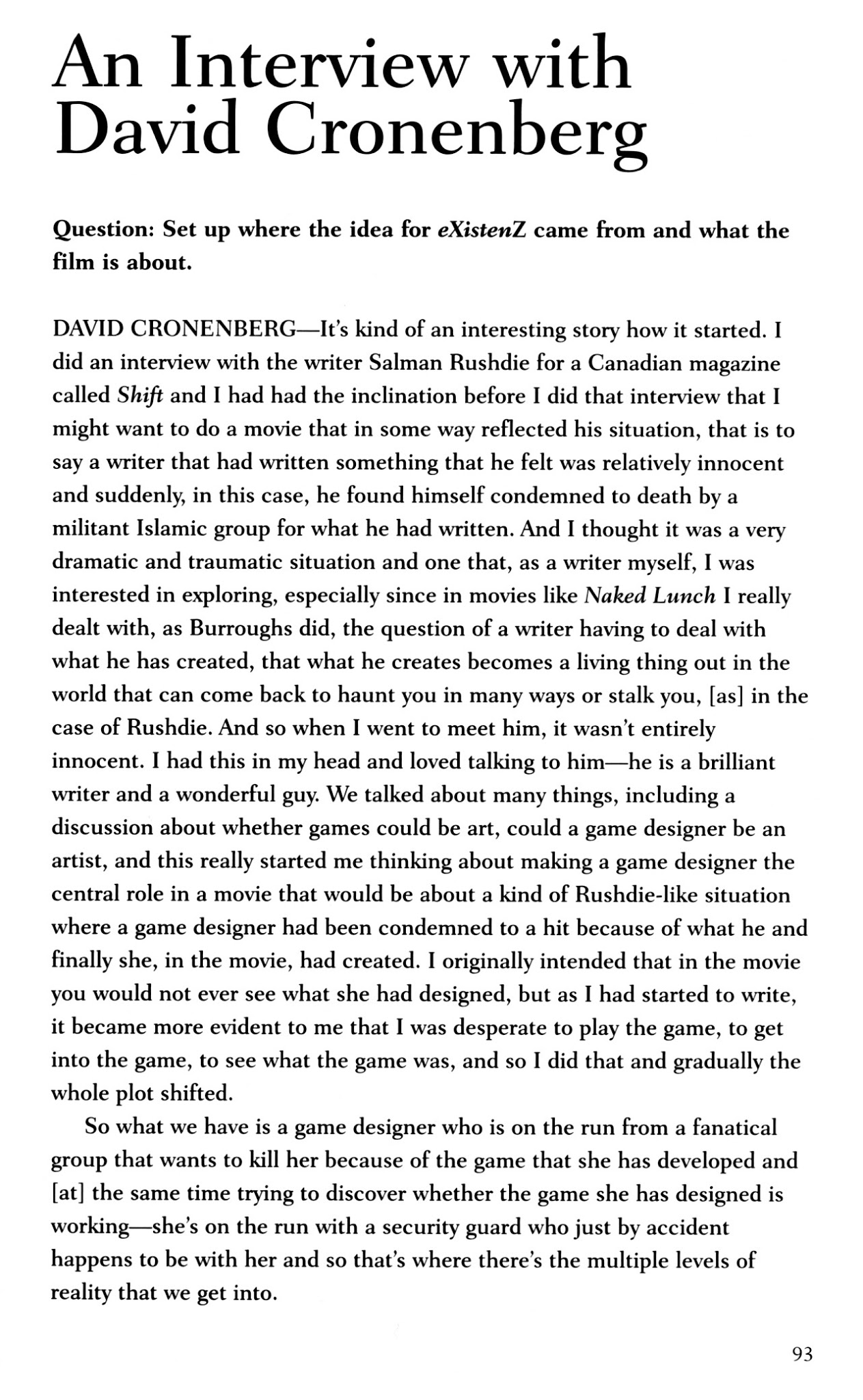 Read online eXistenZ comic -  Issue # TPB - 96