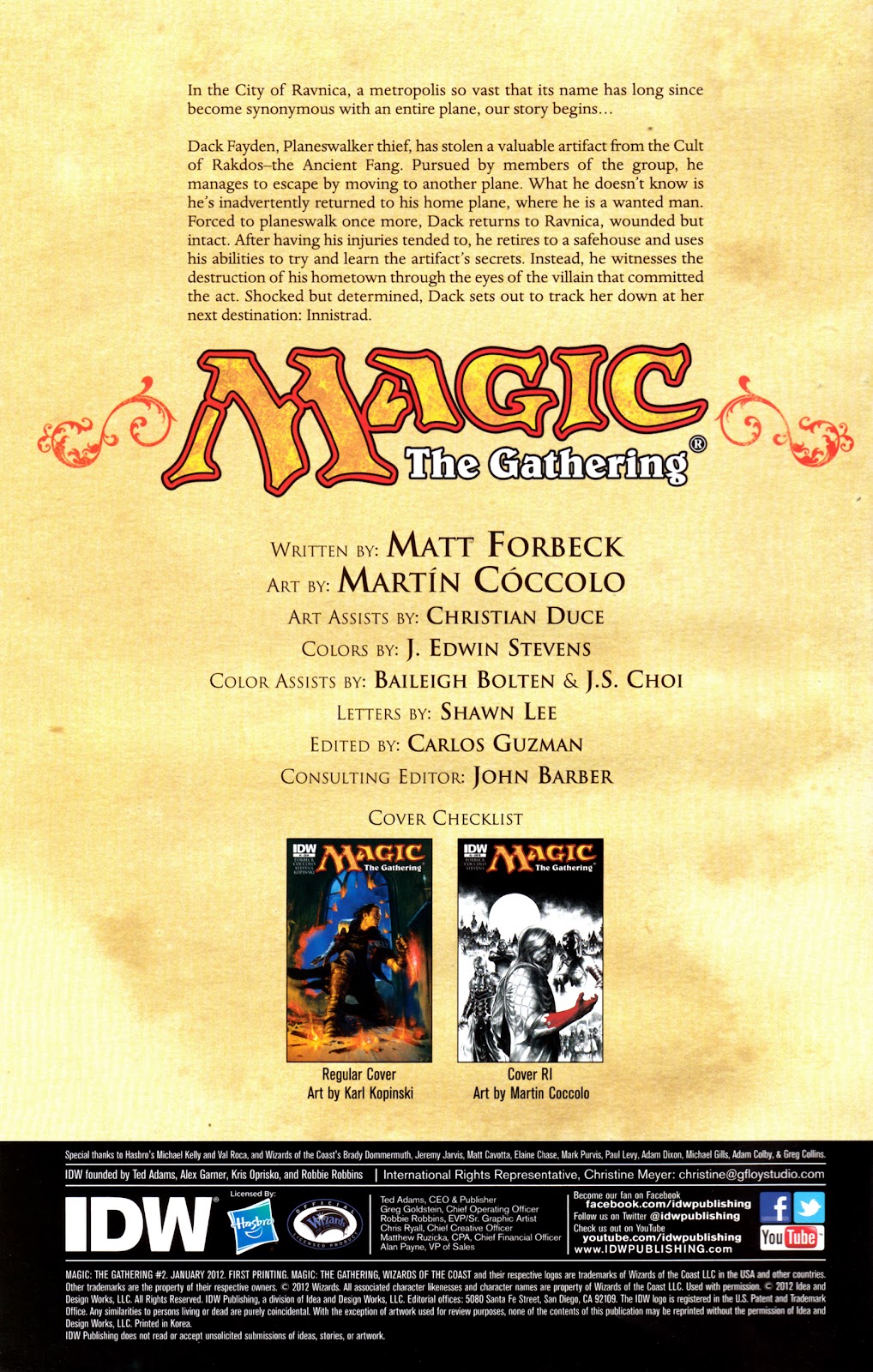 Magic: The Gathering (2011) issue 2 - Page 2