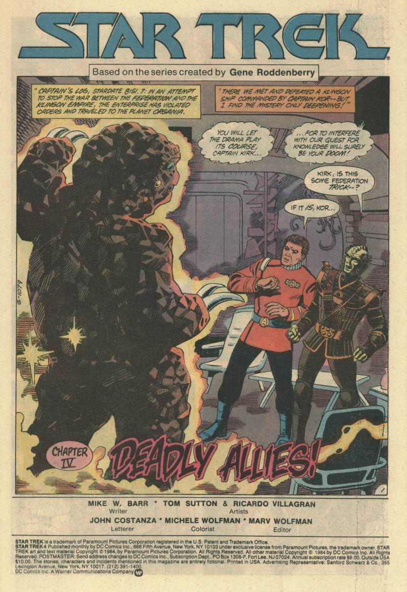 Read online Star Trek (1984) comic -  Issue #4 - 2