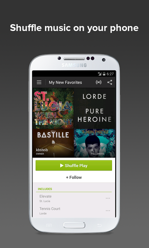 Spotify Play Music any your android mobile, tablet, or computer 