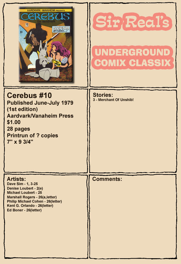 Read online Cerebus comic -  Issue #10 - 1