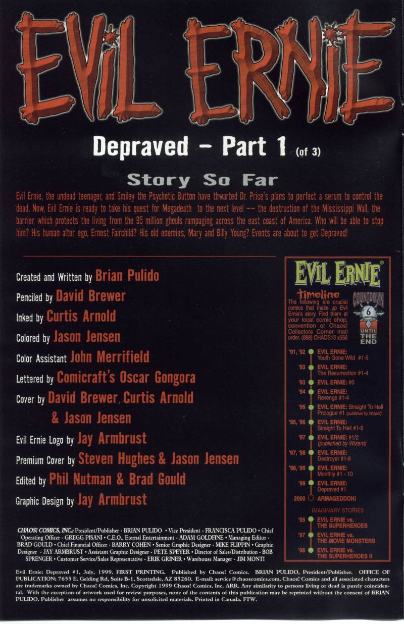 Read online Evil Ernie: Depraved comic -  Issue #1 - 2