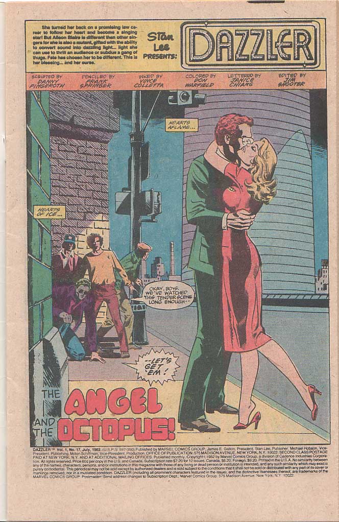 Read online Dazzler (1981) comic -  Issue #17 - 2