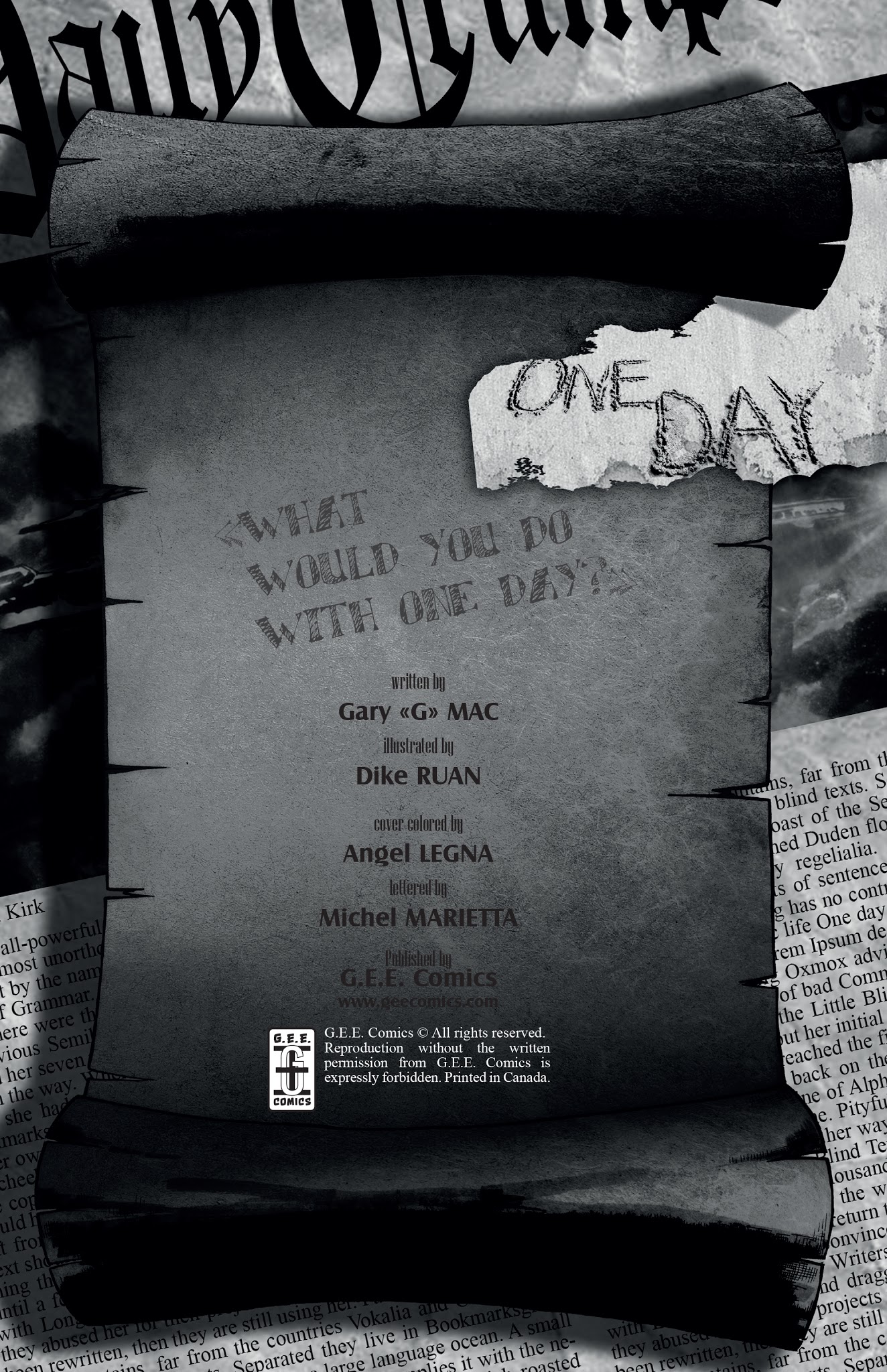 Read online One Day comic -  Issue #1 - 2