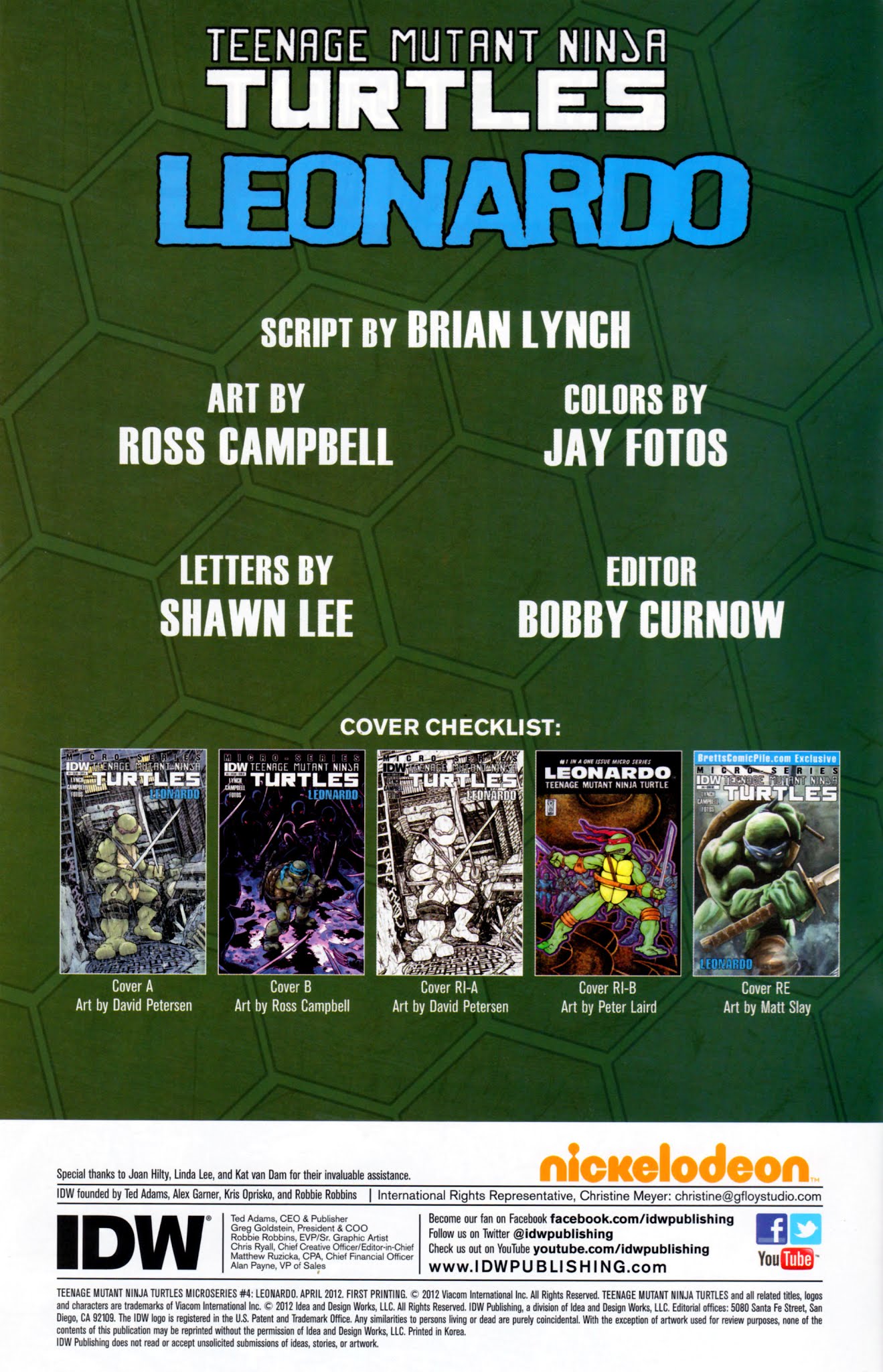 Read online Teenage Mutant Ninja Turtles Microseries: Leonardo comic -  Issue # Full - 2