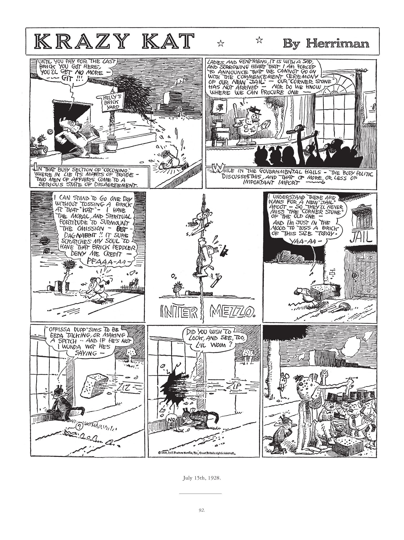 Read online Krazy & Ignatz comic -  Issue # TPB 5 - 92