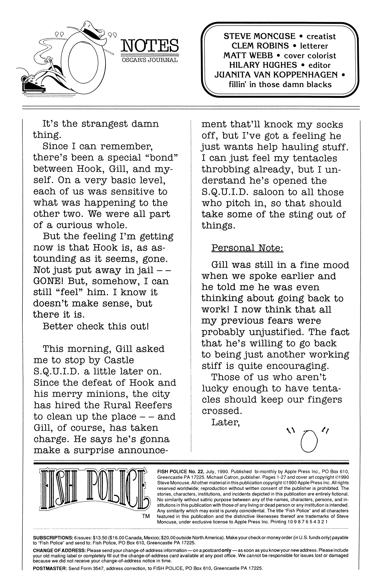 Read online The Fish Police comic -  Issue #22 - 2