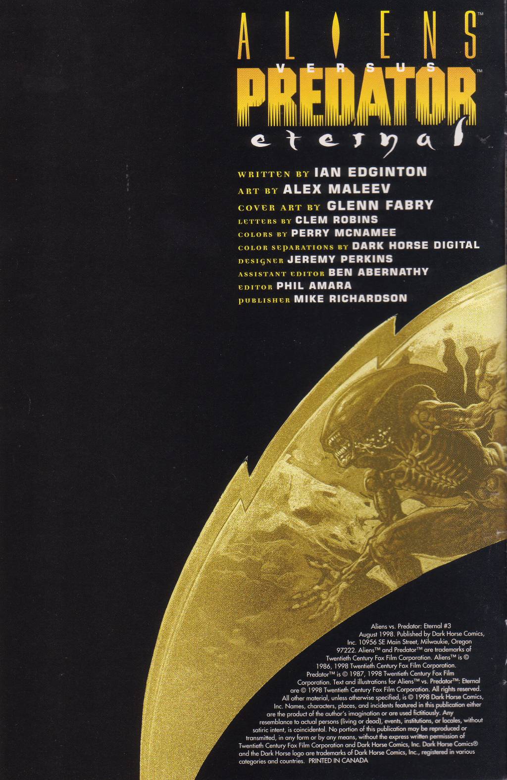 Read online Aliens vs. Predator: Eternal comic -  Issue #3 - 2