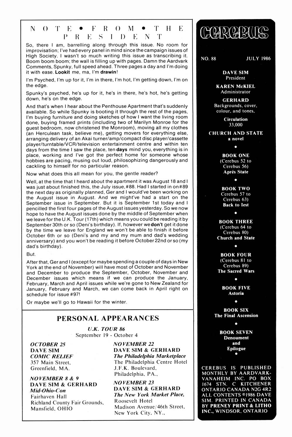 Cerebus Issue #88 #88 - English 2