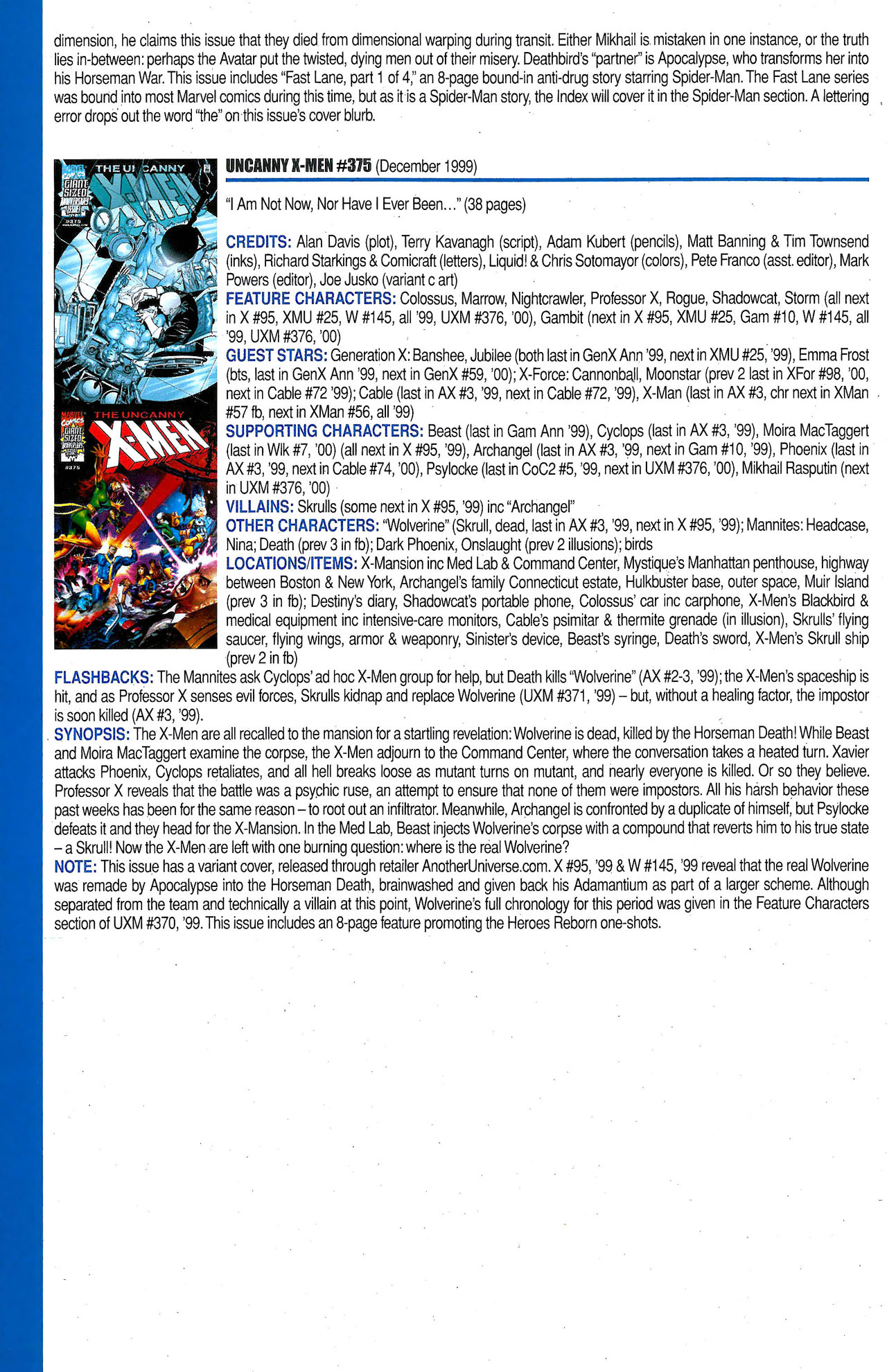Read online Official Index to the Marvel Universe comic -  Issue #9 - 66