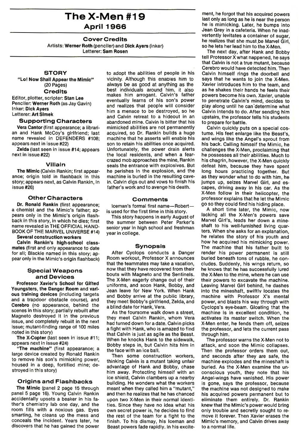 Read online The Official Marvel Index To The X-Men comic -  Issue #1 - 40