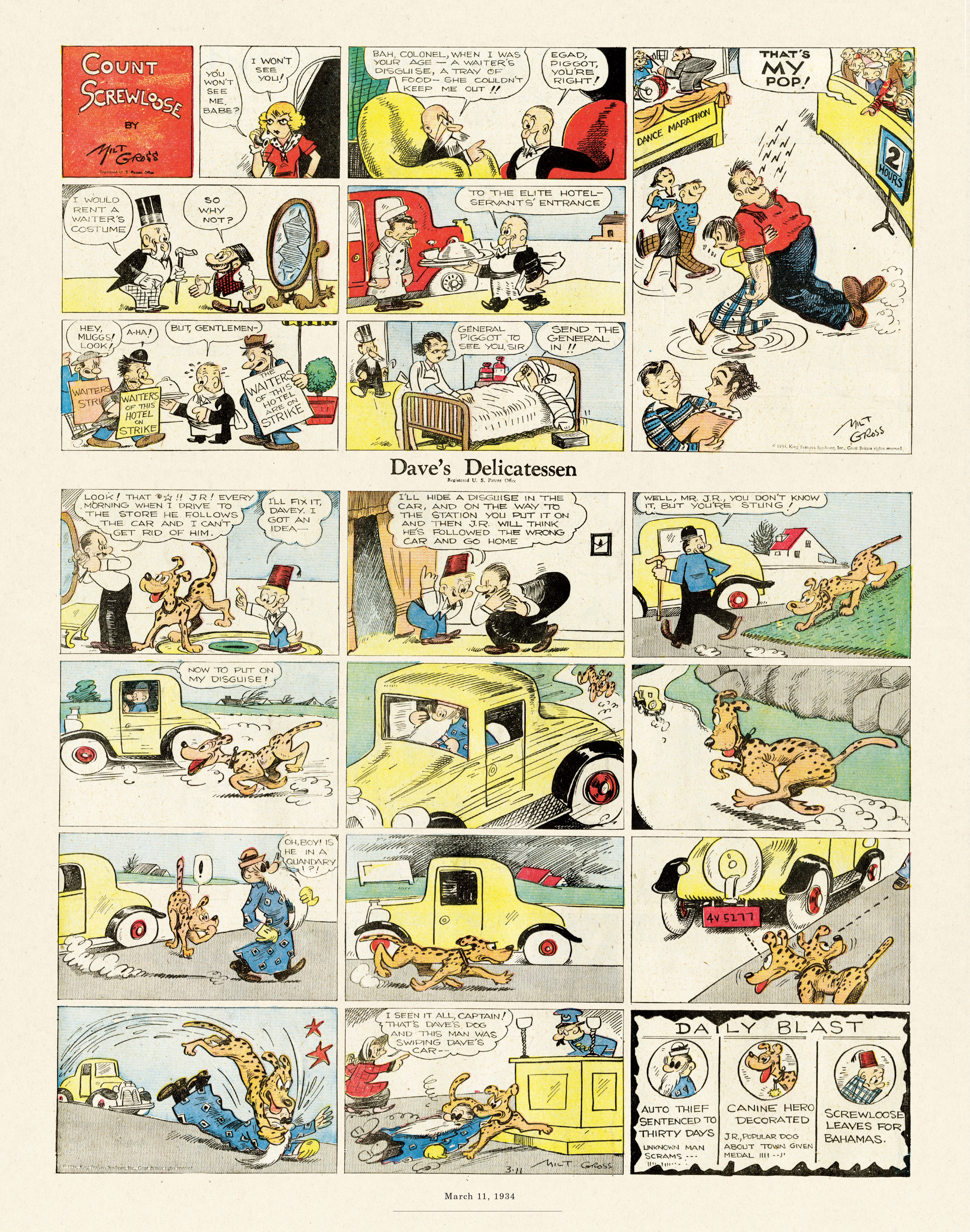 Read online Gross Exaggerations: The Meshuga Comic Strips of Milt Gross comic -  Issue # TPB - 126