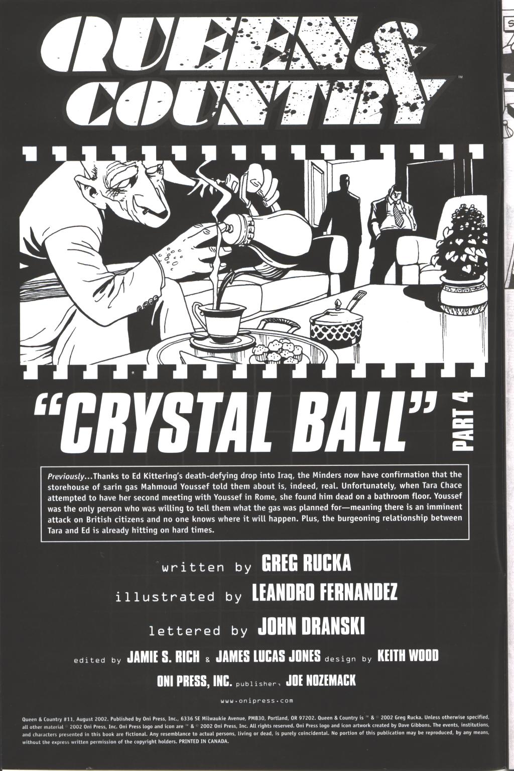 Read online Queen & Country comic -  Issue #11 - 2