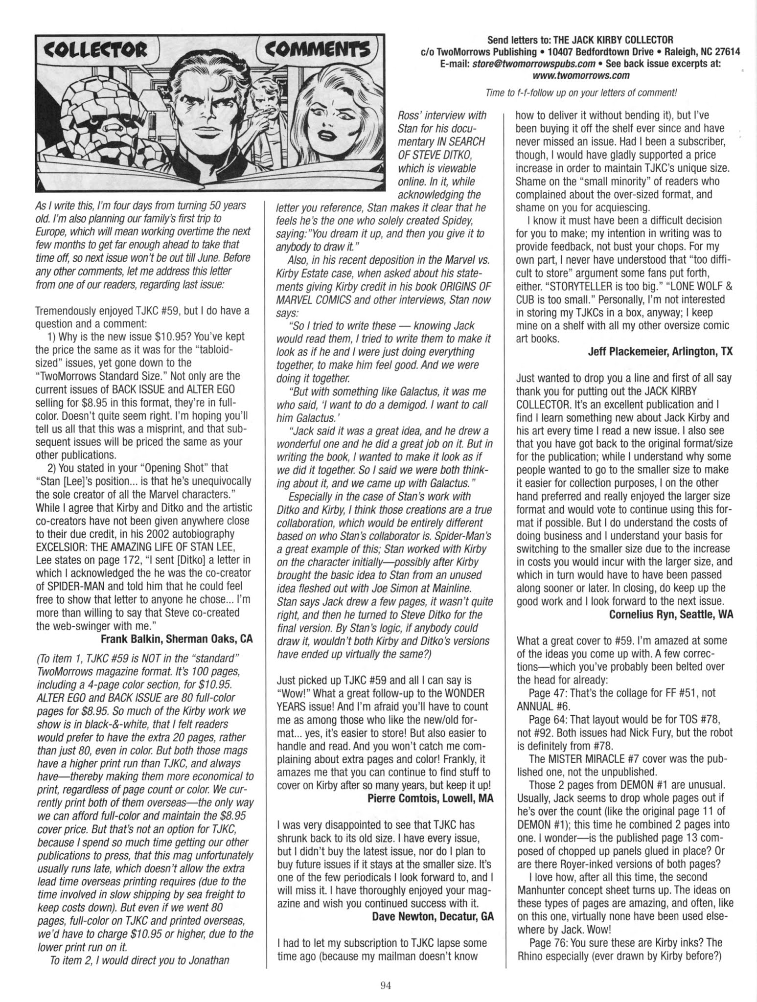 Read online The Jack Kirby Collector comic -  Issue #60 - 98