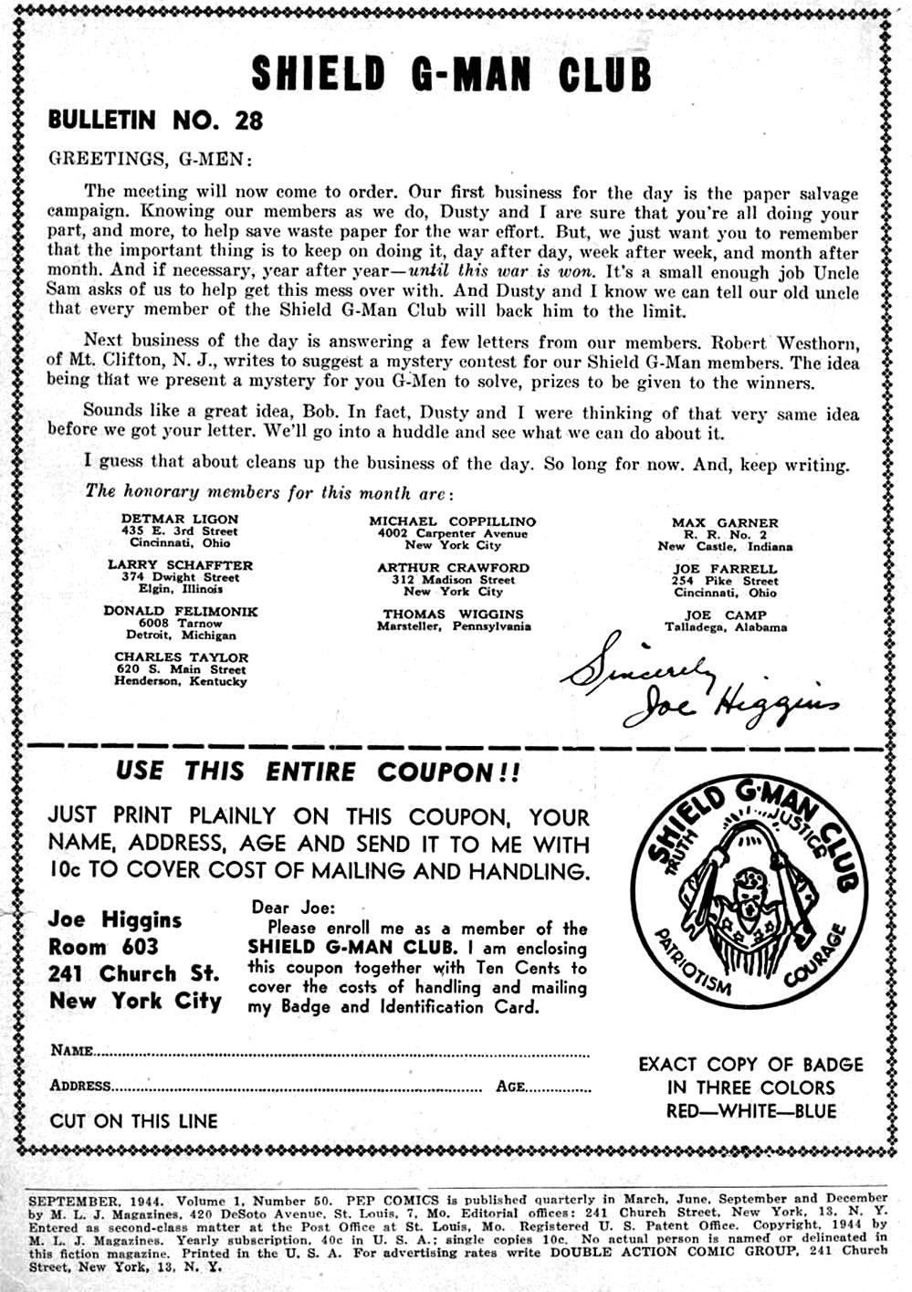 Read online Pep Comics comic -  Issue #50 - 2