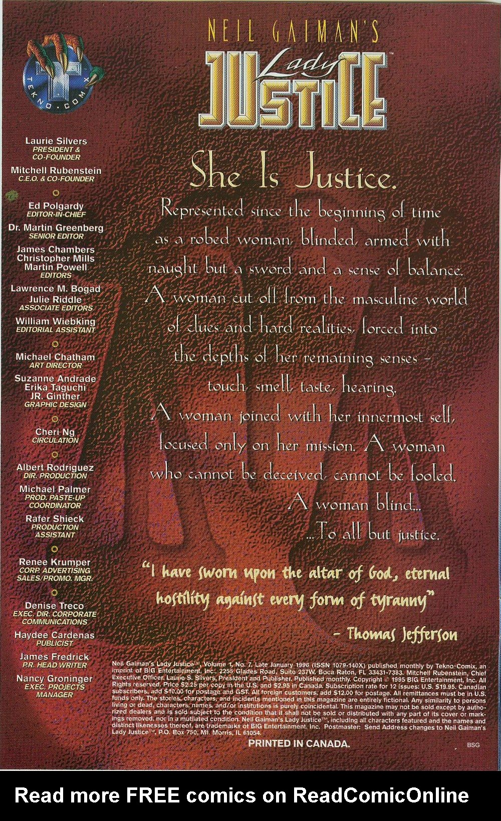 Read online Neil Gaiman's Lady Justice comic -  Issue #7 - 2