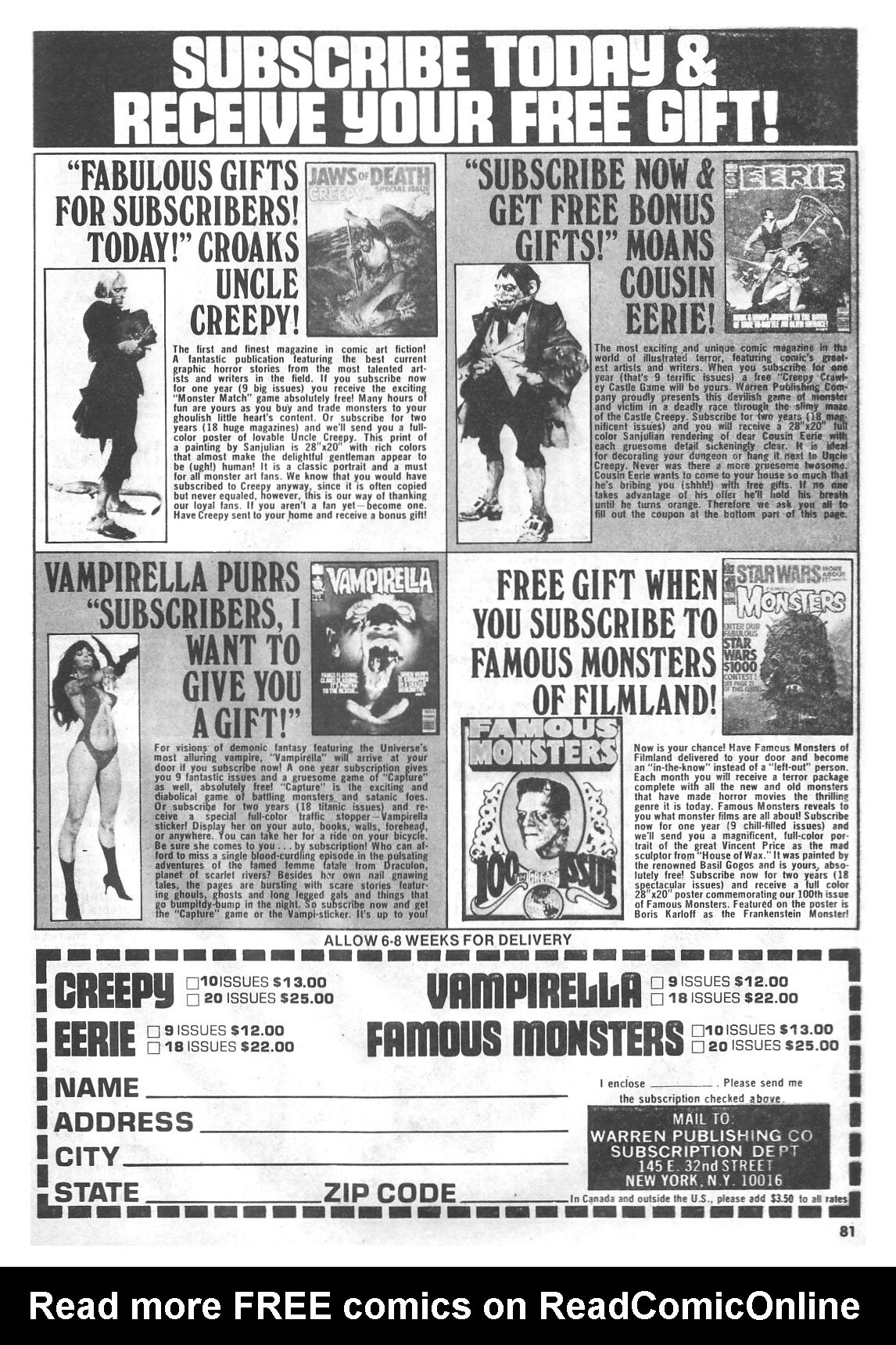 Read online Vampirella (1969) comic -  Issue #73 - 81